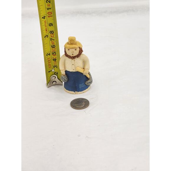 Folk Art Figurine Bearded Pottery Farmhouse Country Home Signed 1986 Glaze 3" - Picture 13 of 13